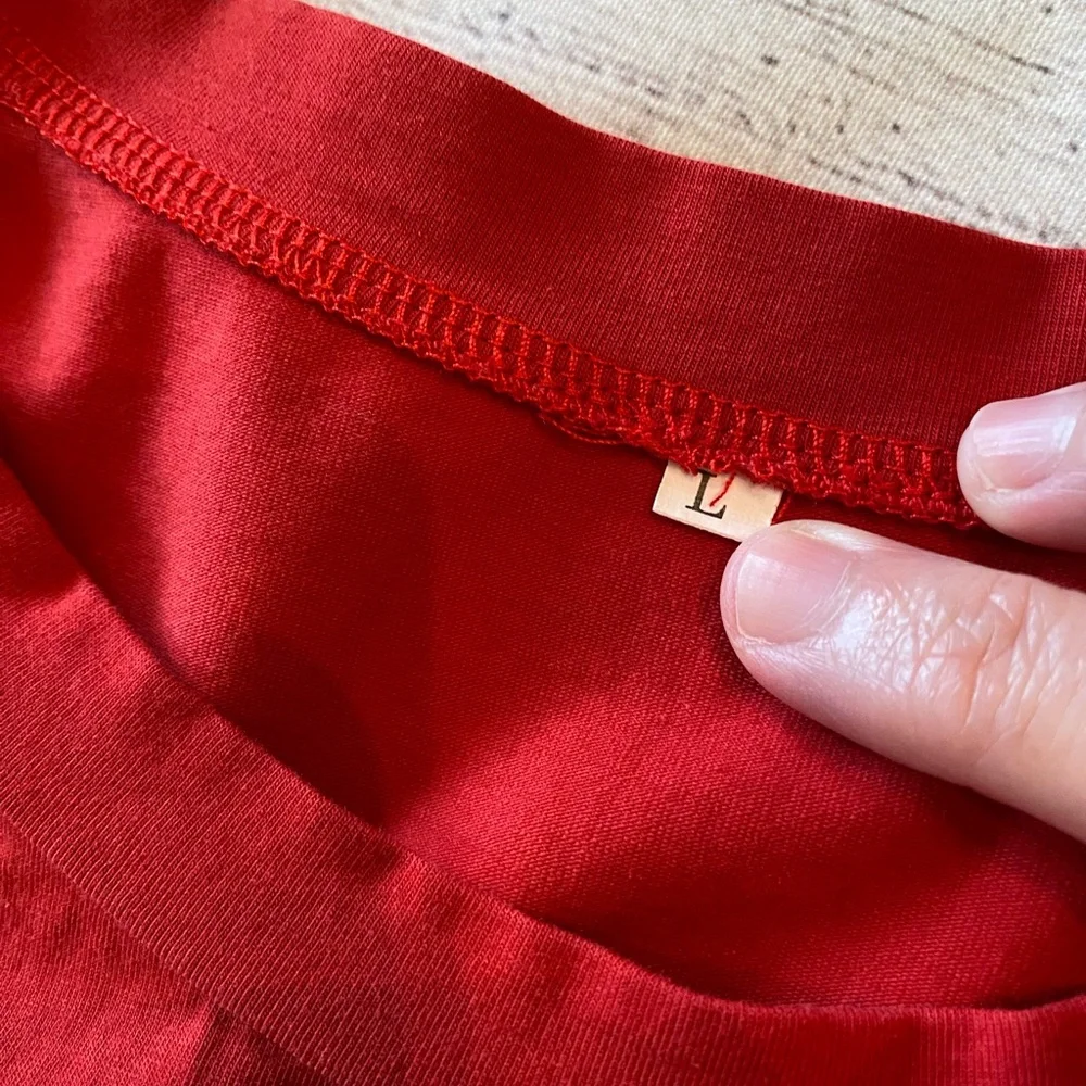 Red Shirt with Stripes on Sleeves - Picture 6 of 8